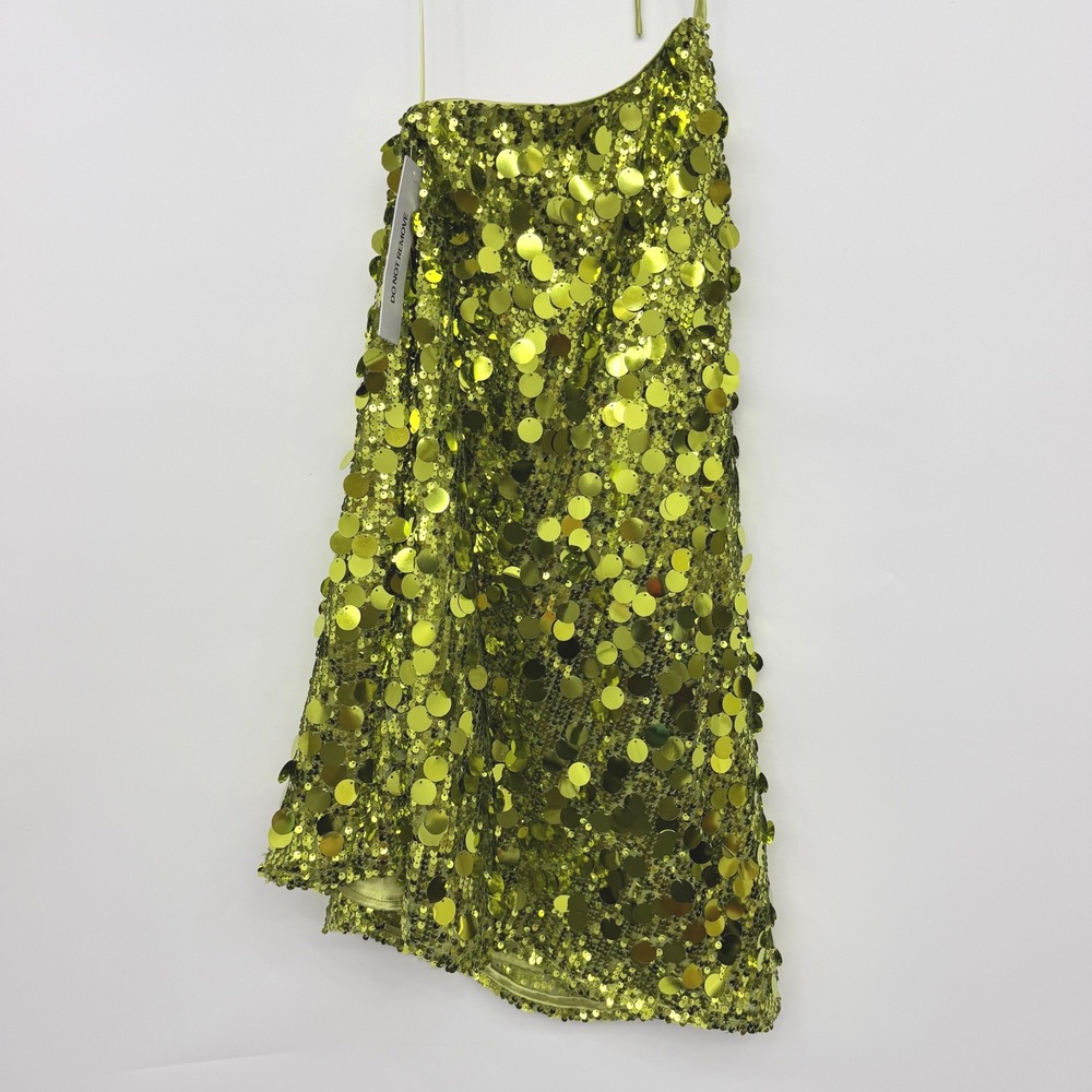 Princess Polly Fluorescents Halter Mini Dress Sequin Party Womens US 0 Green - Picture 4 of 10